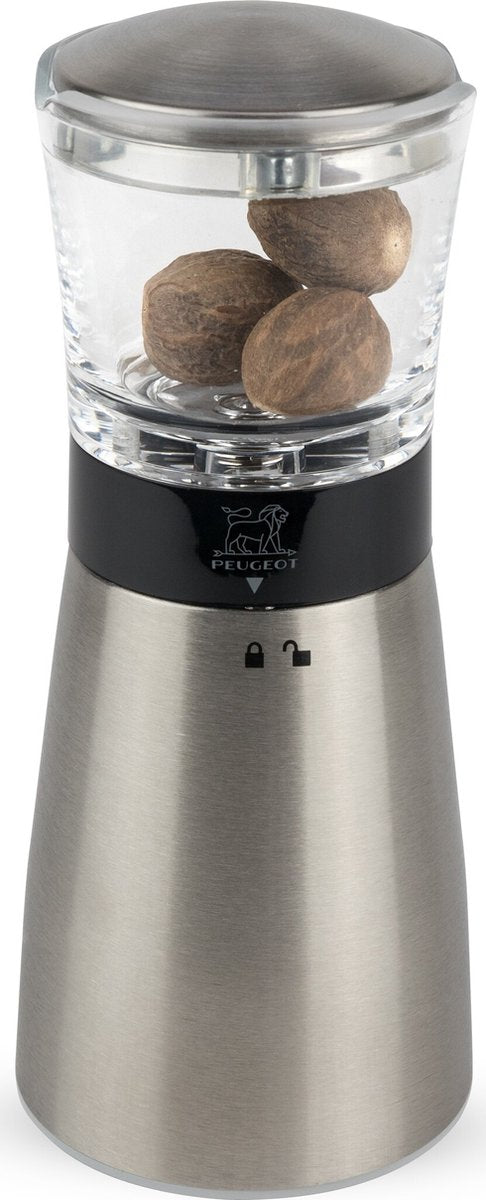 PEUGEOT DAMAN muskaatmolen 15cm inox/ acryl