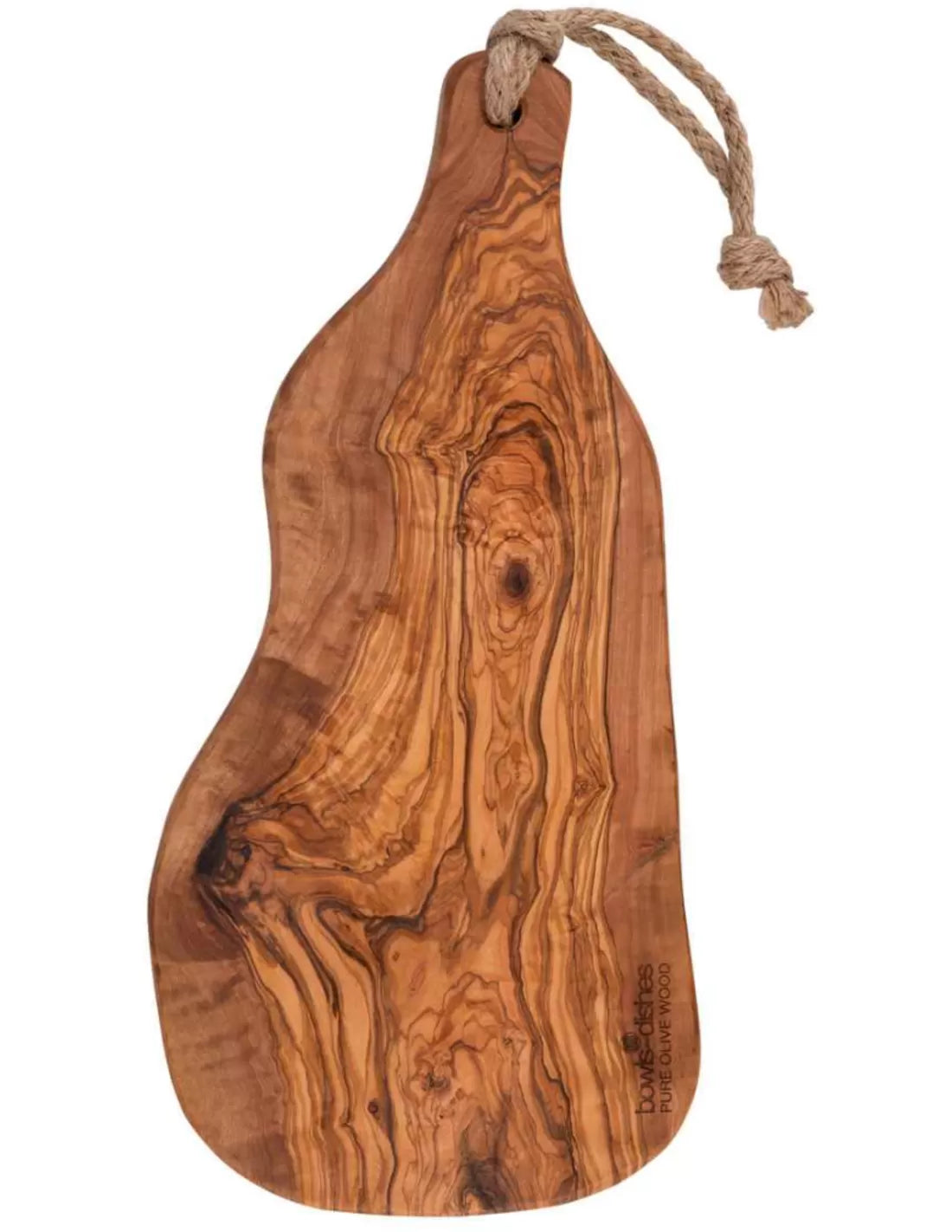 Serveerplank olijfhout rustiek met hand- vat - 40/45cm