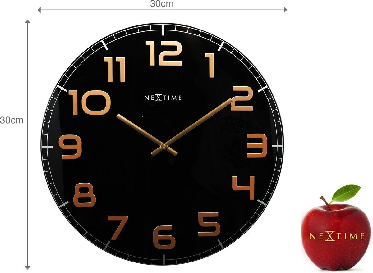 NeXtime CLASSY ROUND wandklok - 30x3.5cm - zwart        TU UC