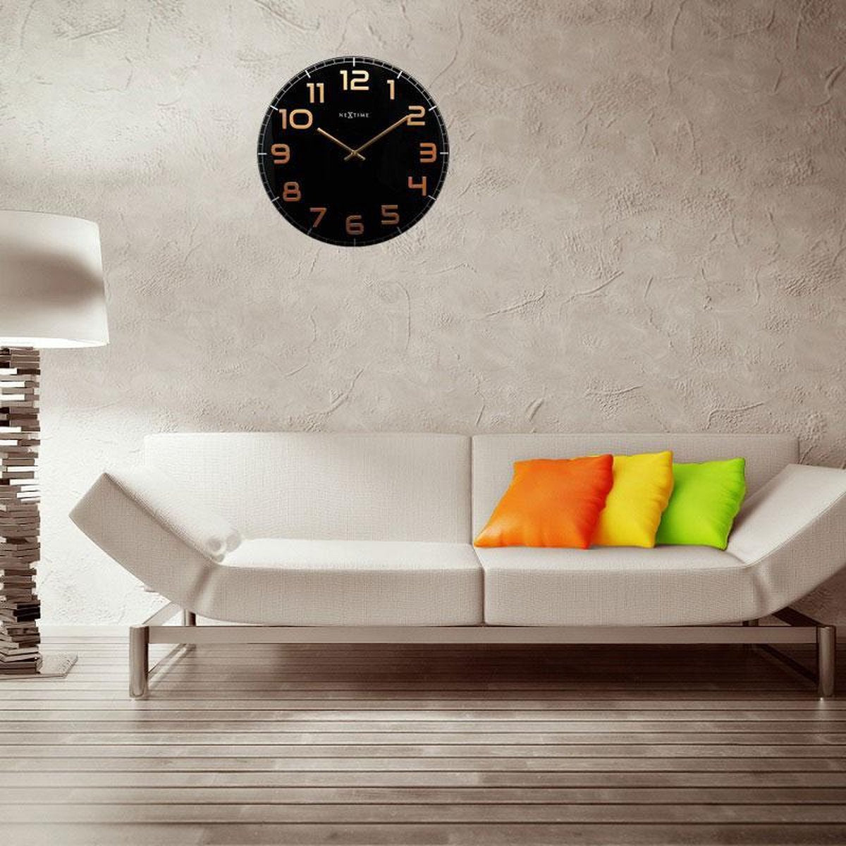 NeXtime CLASSY ROUND wandklok - 30x3.5cm - zwart        TU UC