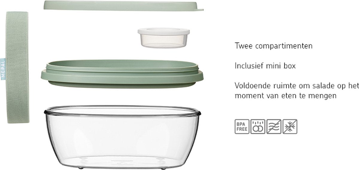 MEPAL Ellipse saladbox - groen nordic Ovaal -           TU UC