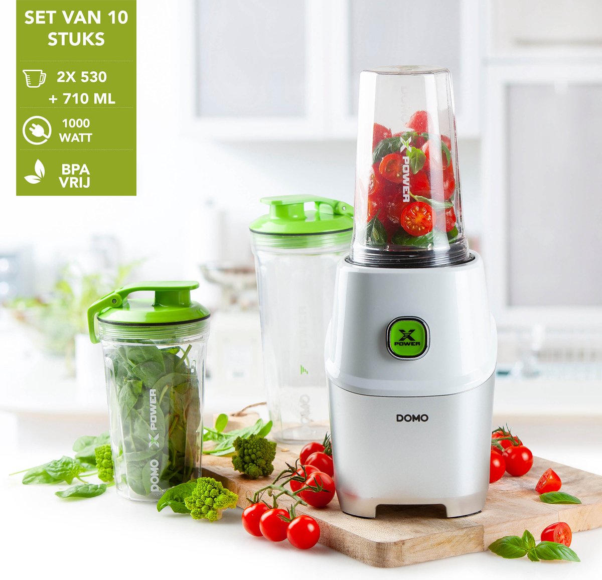 DOMO My blender X-Power - 1000W incl. 3 drinkflessen - blender TO GO