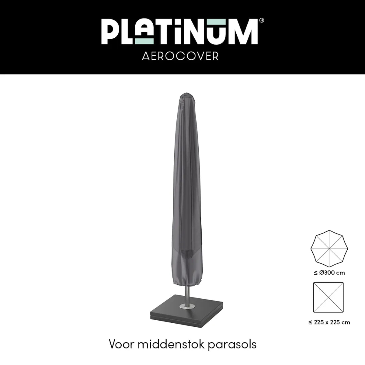 AEROCOVER Parasol hoes - H165x25/35cm - antraciet