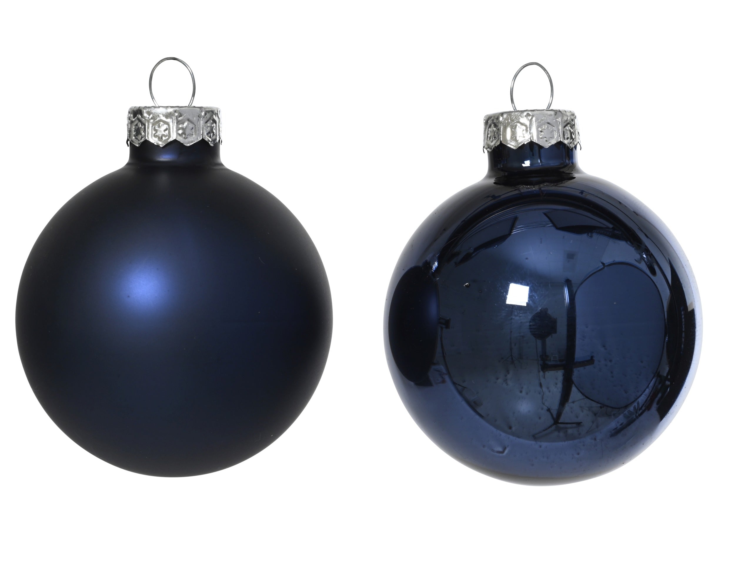 Kerstballen glas glans/mat mix 3.5cm - nachtblauw 16st. blauw 16st.