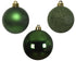 Kerstballen kunststof glans/mat/glitter mix 6cm - dennengroen 10st. mix