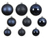 Kerstballen kunststof glans/mat/glitter mix 6cm 5cm 4cm - nachtblauw 30st. mix