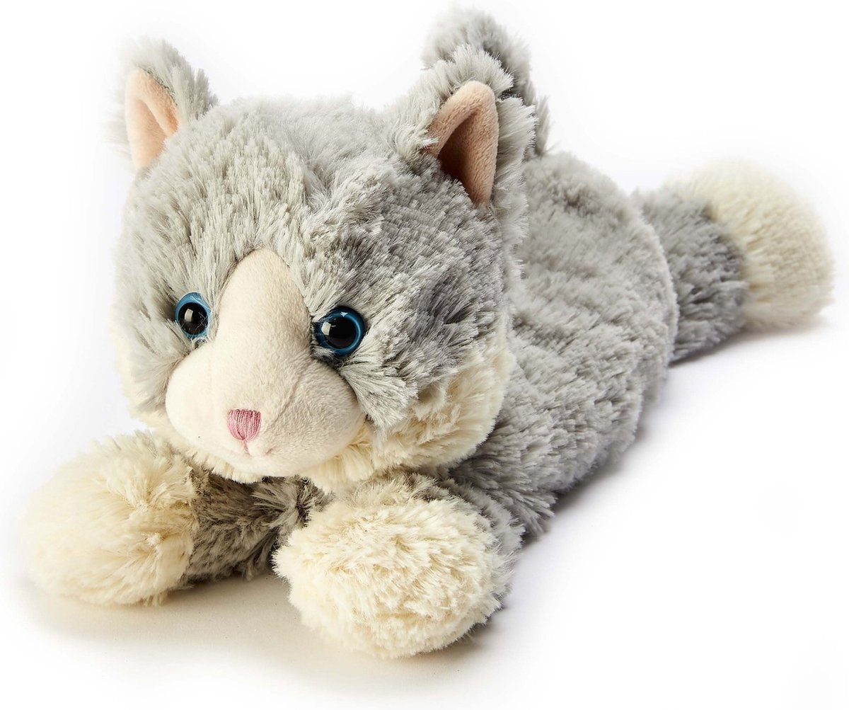 WARMIES Kat - Pluche magnetron warmtekussen 100% natuurlijke granenmix