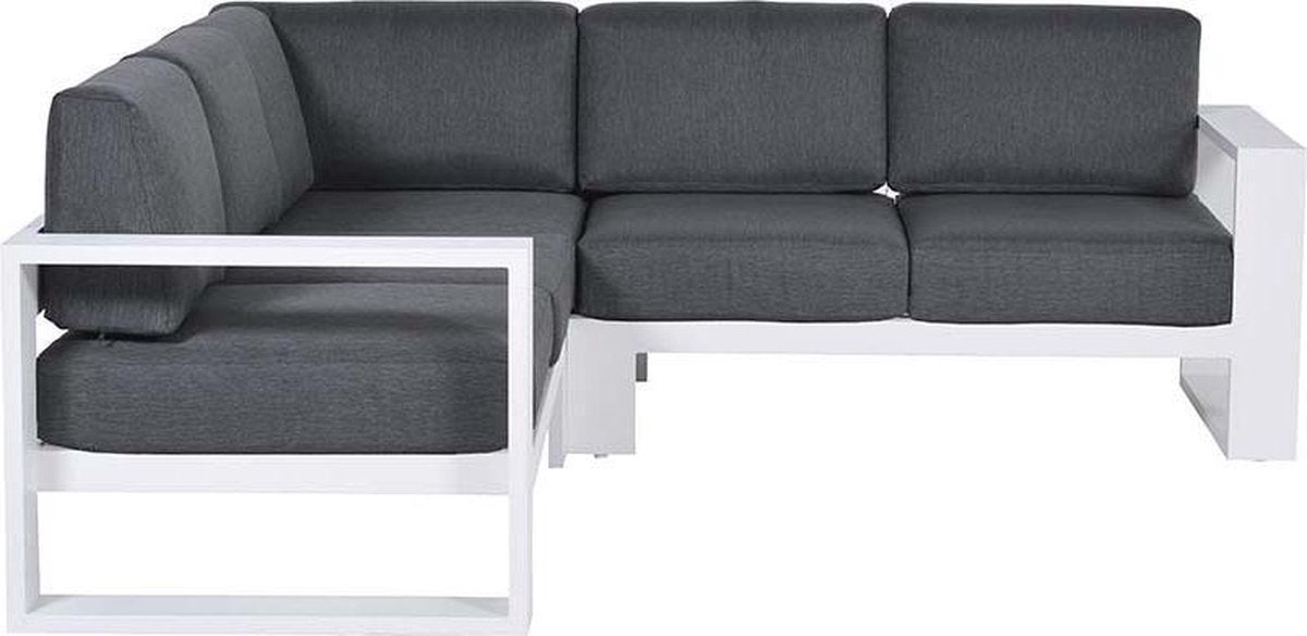 GARDEN IMPRESSIONS - CUBE Loungeset hoek 3dlg - wit mat/ reflex black - 235x235x85cm  TU UC