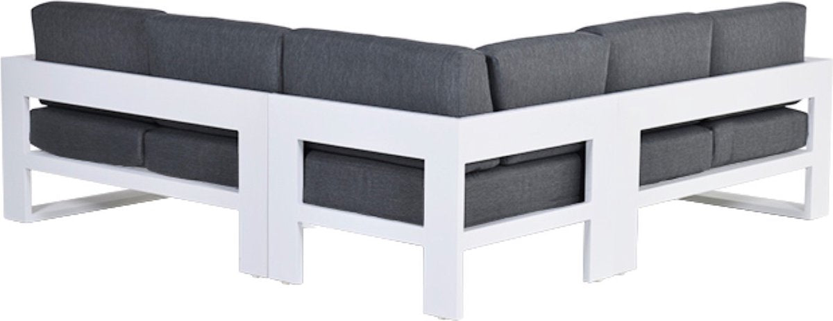 GARDEN IMPRESSIONS - CUBE Loungeset hoek 3dlg - wit mat/ reflex black - 235x235x85cm  TU UC