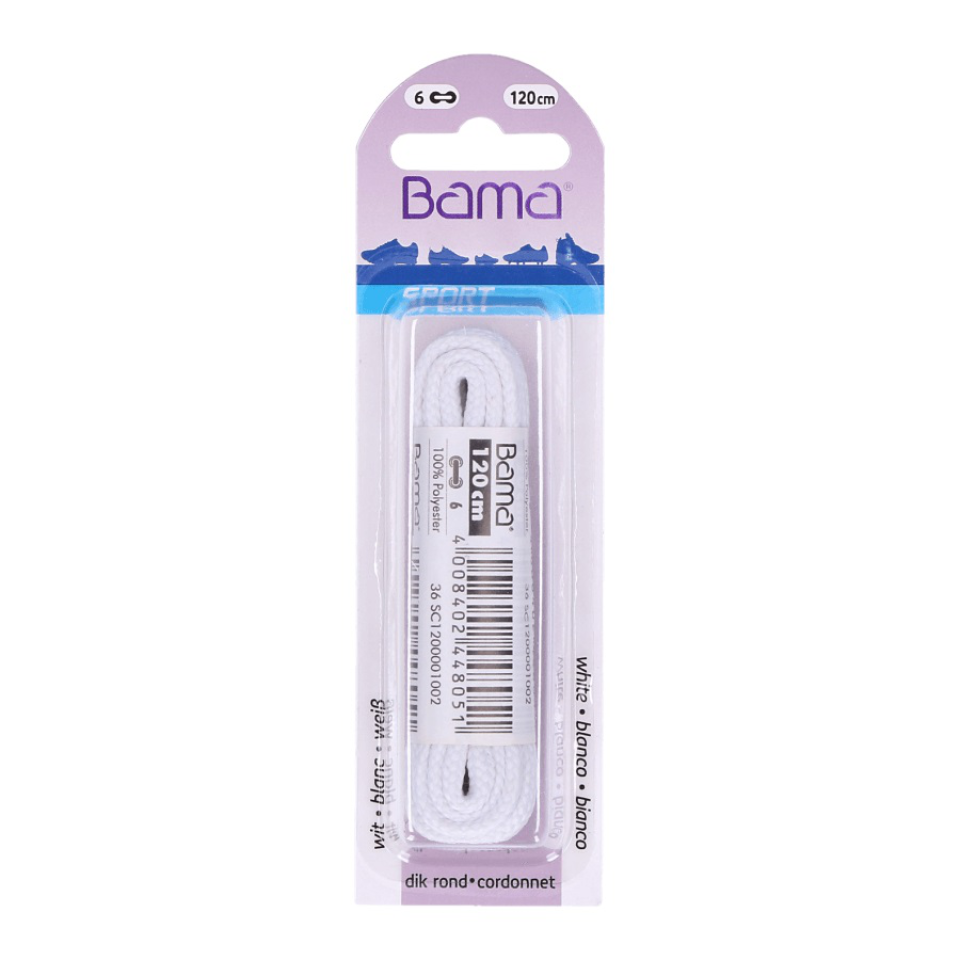 BAMA Veter rond sport - 120cm - wit NIEUWE CODE: 18160392