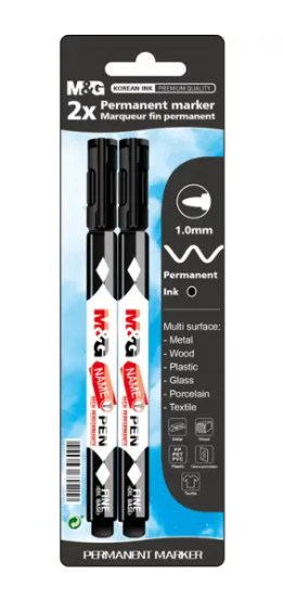 FIRST CLASS Permanent markers fijn 2st.- zwart