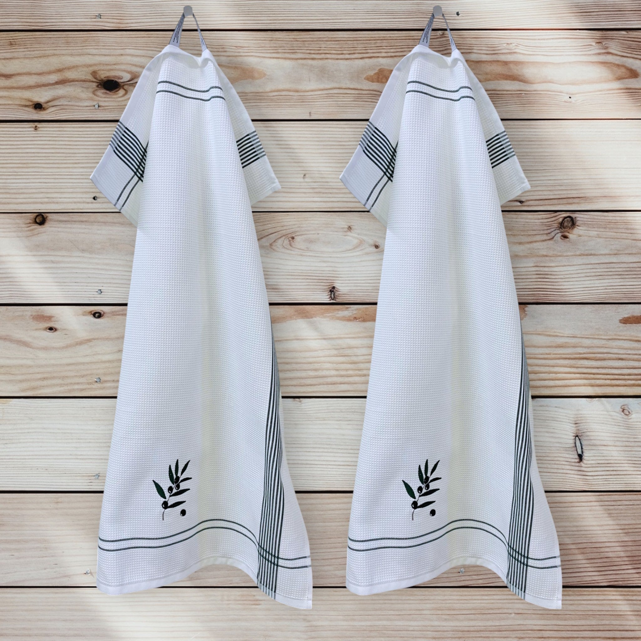 Theedoek 50x70cm - wafel piqu�e olive