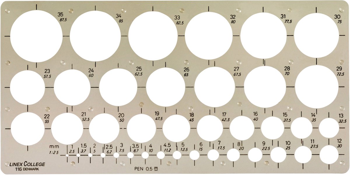 LINEX Sjabloon cirkels - 1/35mm