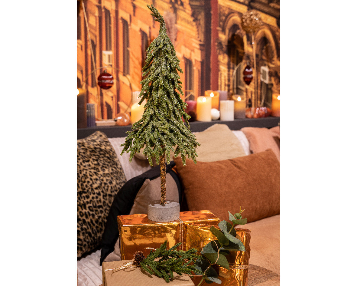 Kerstdeco gnome mini boom glitter 45cm - groen - groen