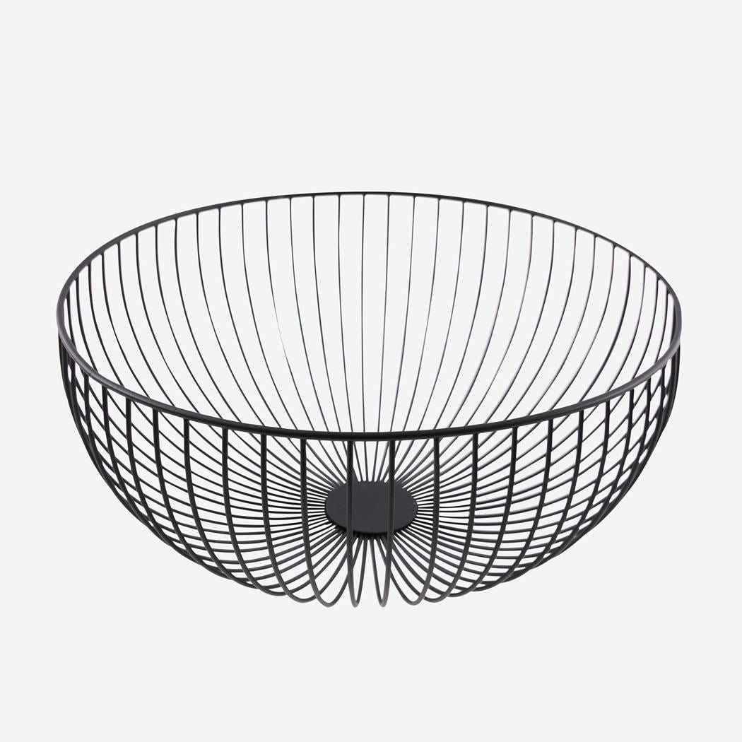 POINT VIRGULE mand wire 35cm - zwart H15 cm + stijlvolle fruit draadmand
