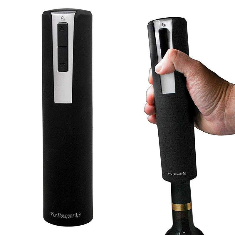 VIN BOUQUET - Kurkentrekker elektrisch zwart - incl. oplaadbare displayvoet