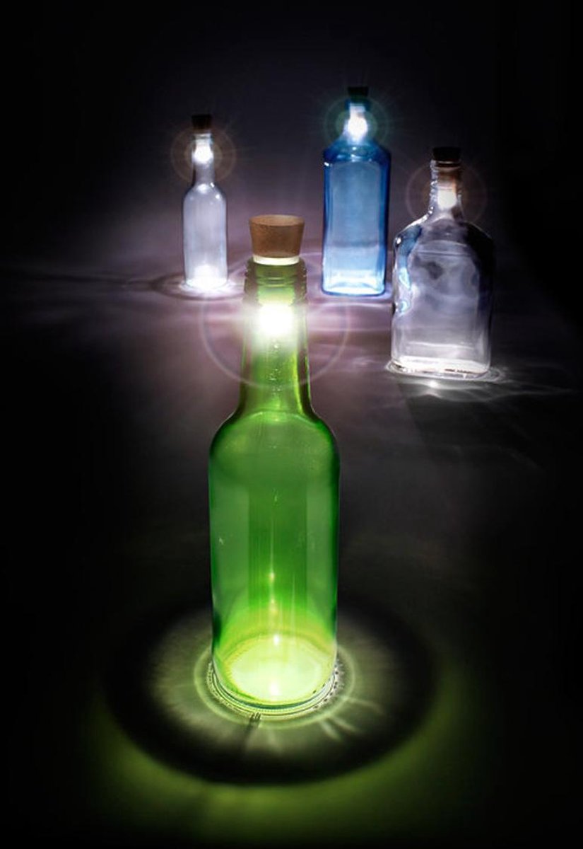 Verlichte fles stop - wit
