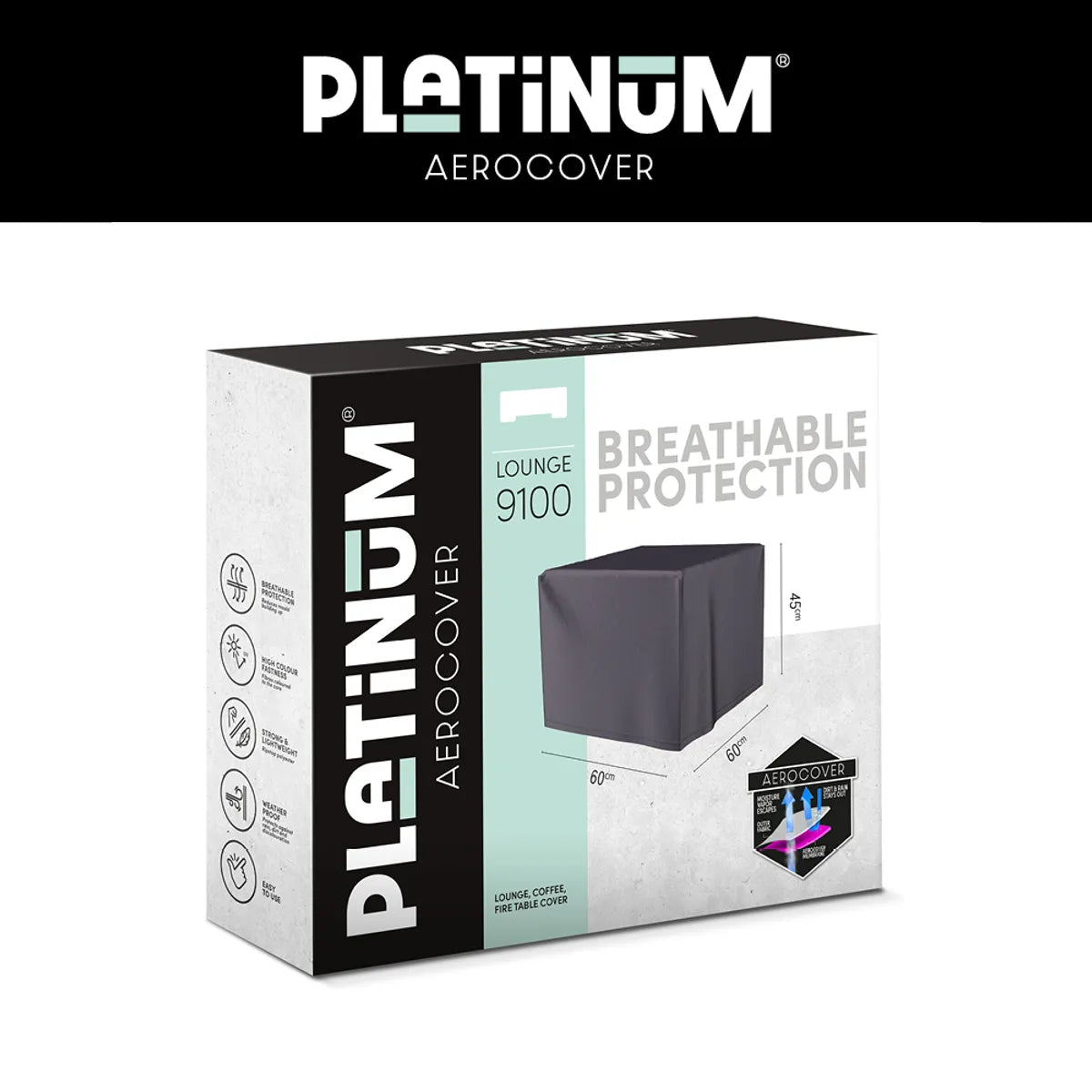 AEROCOVER sfeerhaard - 60x60xH45cm - antraciet