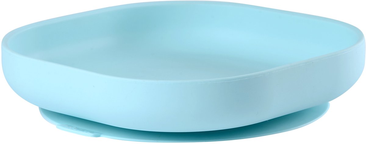 BEABA Bord met zuignap silicone - blauw dankzij de zuignap blijft het bord vast