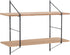 BELFAST wandrek 2 planken - paulownia nat./metaal 76x25.5x63cm 80629 + 80626