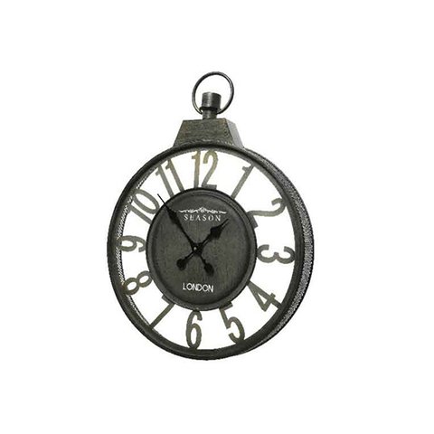 Klok ijzer 75cm - zilver rustiek antiek 10090305
