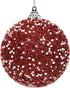 Kerstbal foam glitter 8cm - rood (prijs per stuk)