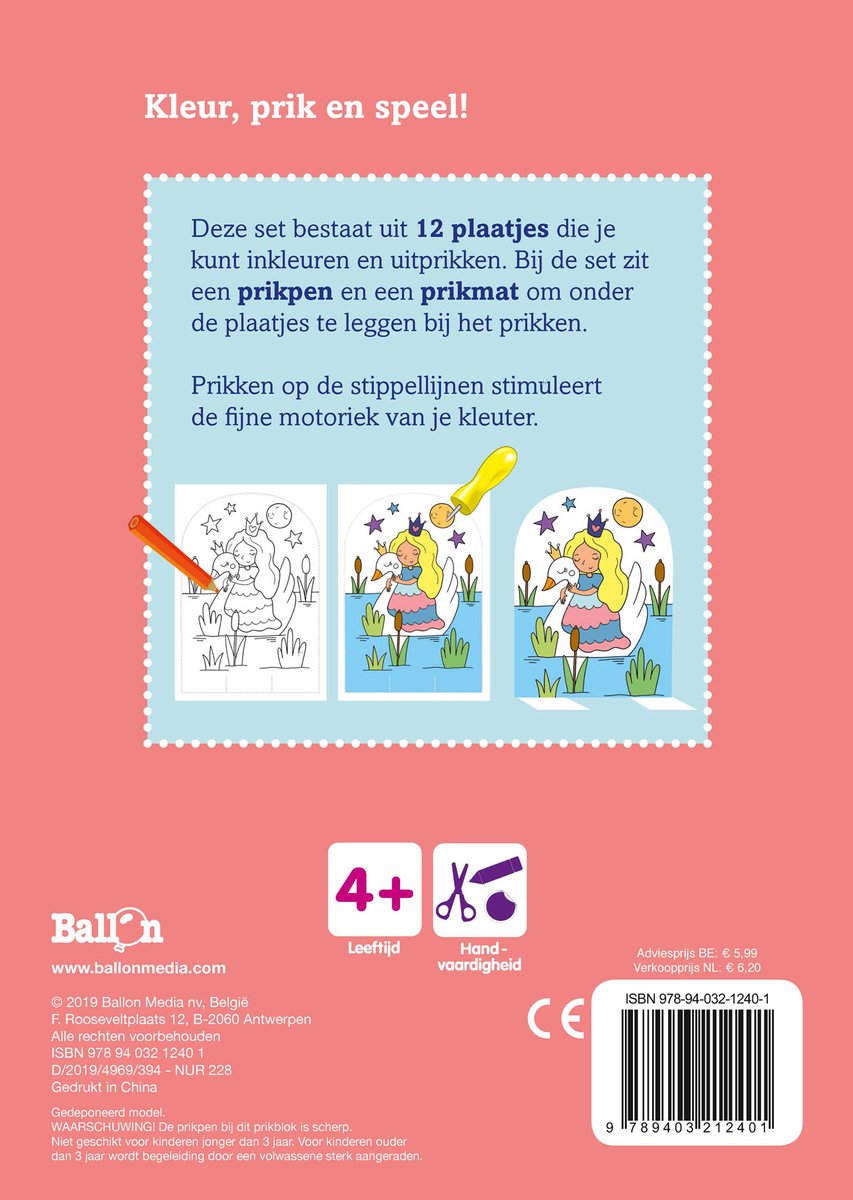 Kleur- & prikblok - Prinsessen