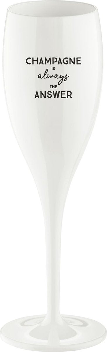 KOZIOL Cheers No1 champagneglas 100ml - Champagne is the... - cotton white