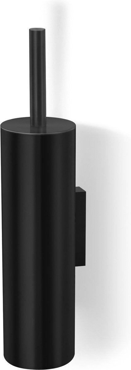 Zack TUBO - Toiletborstel zwart rvs wandmontage  diameter 9x12.5x40.5cm