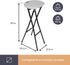 barstoel plooibaar barkruk belastbaarhei d max.150kg - metaal zit wit pvc H80cm