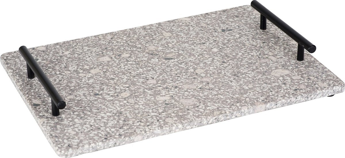COSY&TRENDY Medical stone dienblad - 35x 25cm serveerplank met metaal handvaten