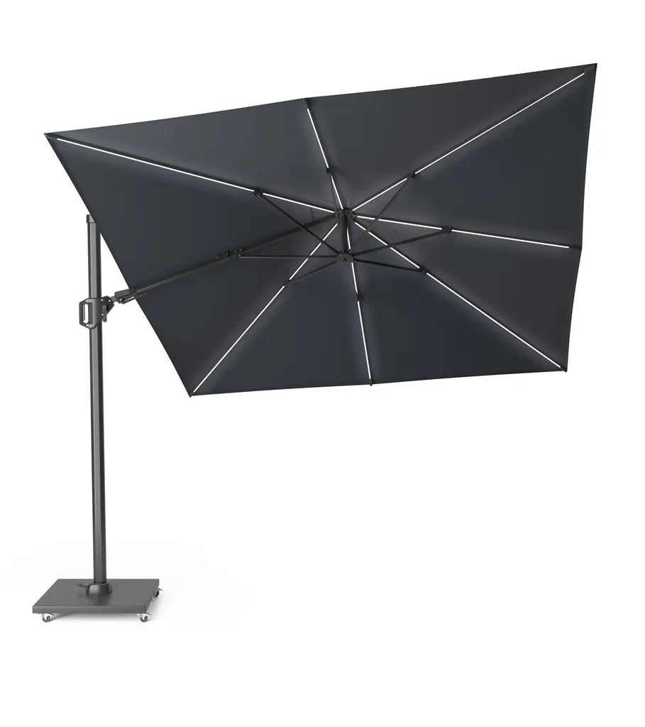 CHALLENGER T2 Glow parasol - 3x3m - antraciet met LED verlichting excl. voet