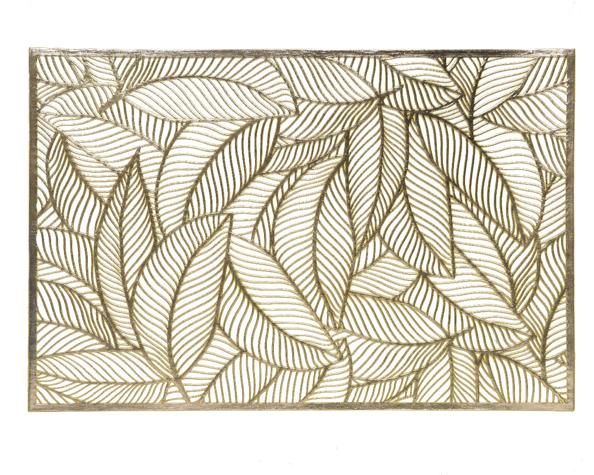 Placemat bladeren - 30x45cm - goud