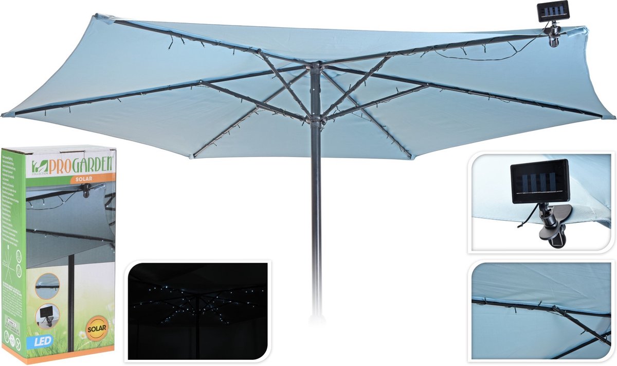 Parasolverlichting solar - 72LED warm