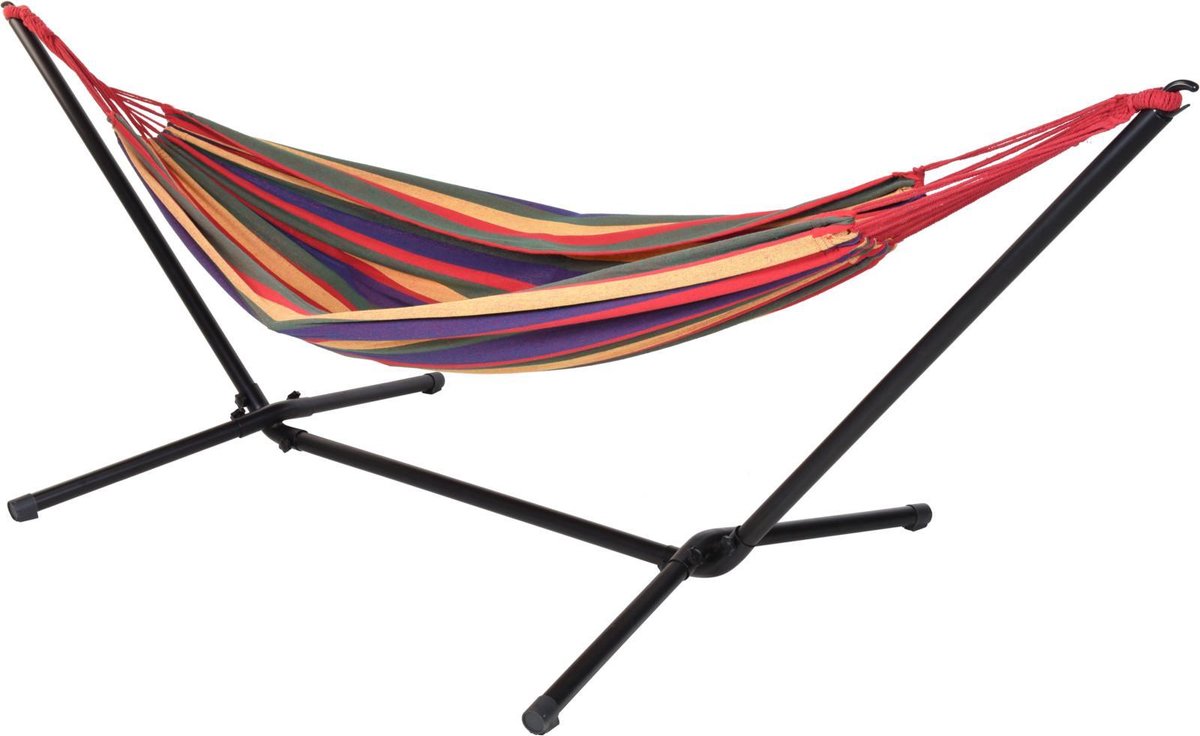 Hangmat met metalen standaard- 200x150cm 371687