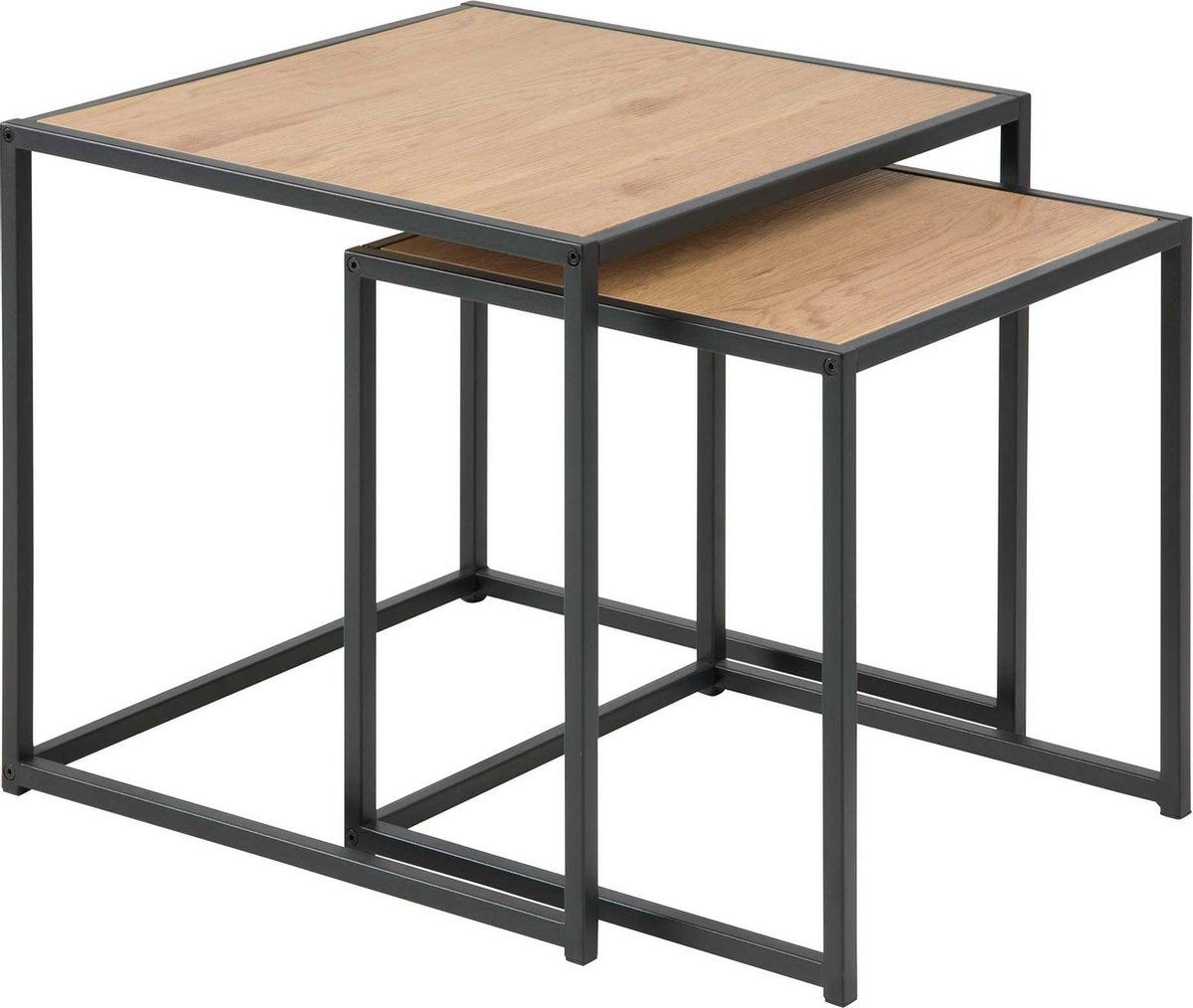 SEAFORD set/2 bijzettafeltjes - metaal/ wild oak     0000076354  0000090954