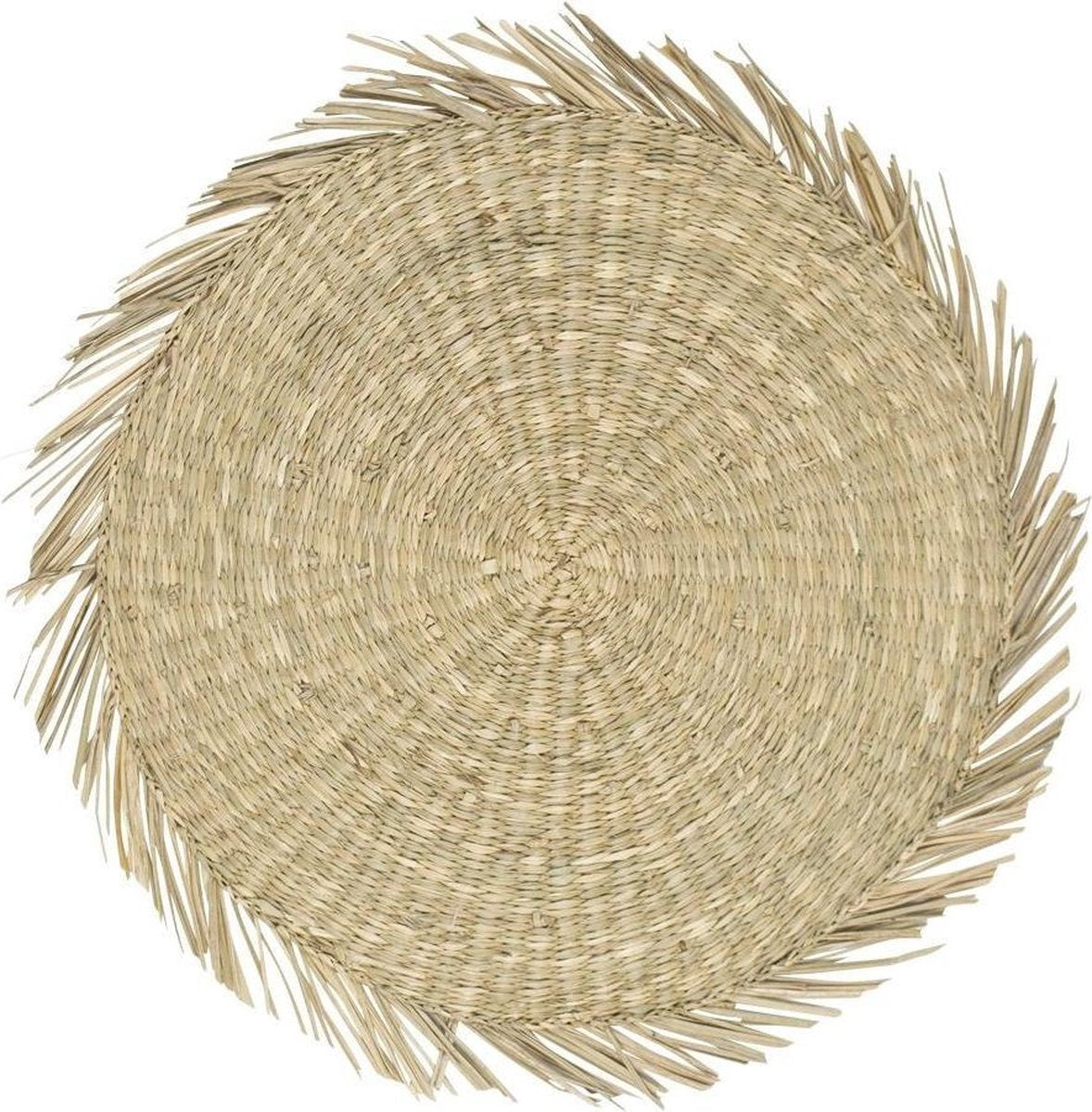 Placemat zeegras franjes - 38cm - natuur tu