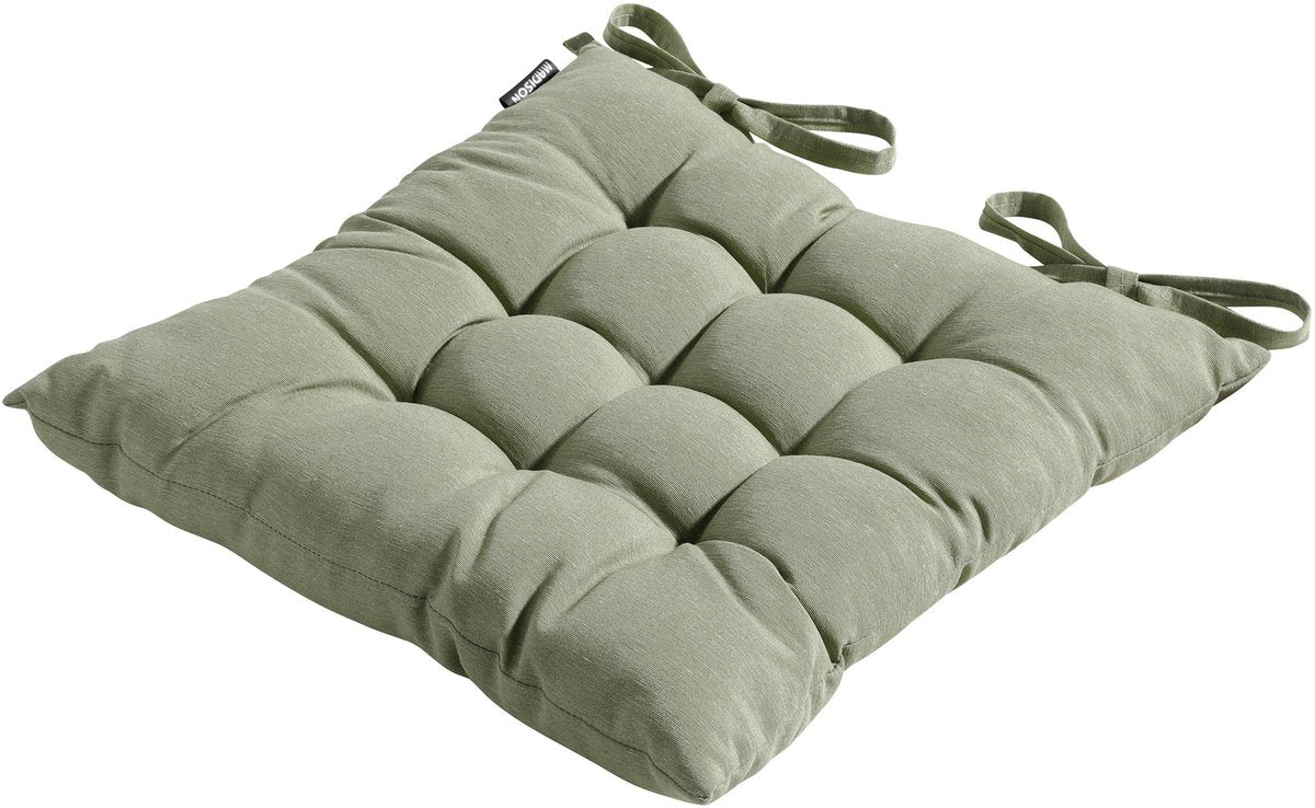 MADISON Toscane kussen - 46x46cm - sage panama indoor m/koordjes om te knopen