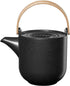 ASA Coppa kuro - Theepot 1L handvat hout zwart mat