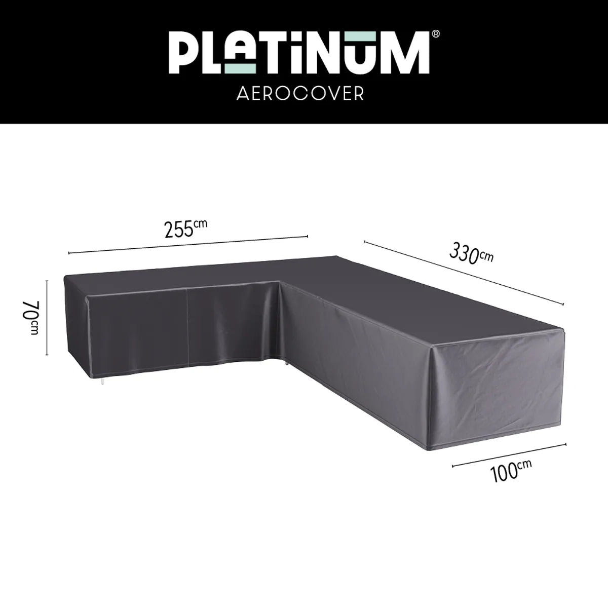 AEROCOVER Hoes lounge L-vorm - 330x255x100cm  hoek links