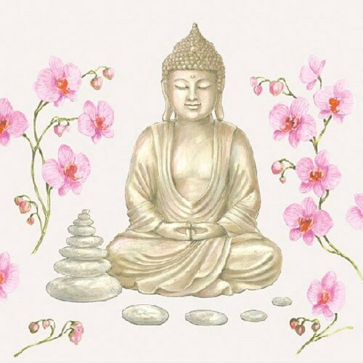 AMBIENTE servetten 33x33cm - Buddha