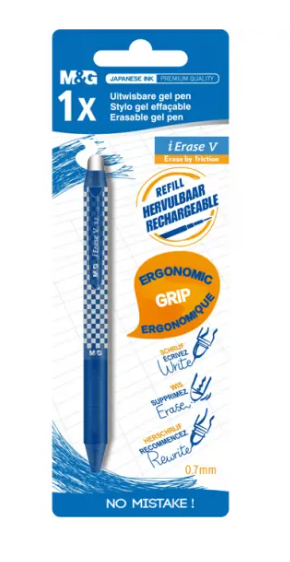 M&G Friction clicker gel pen 0.7mm - blauw