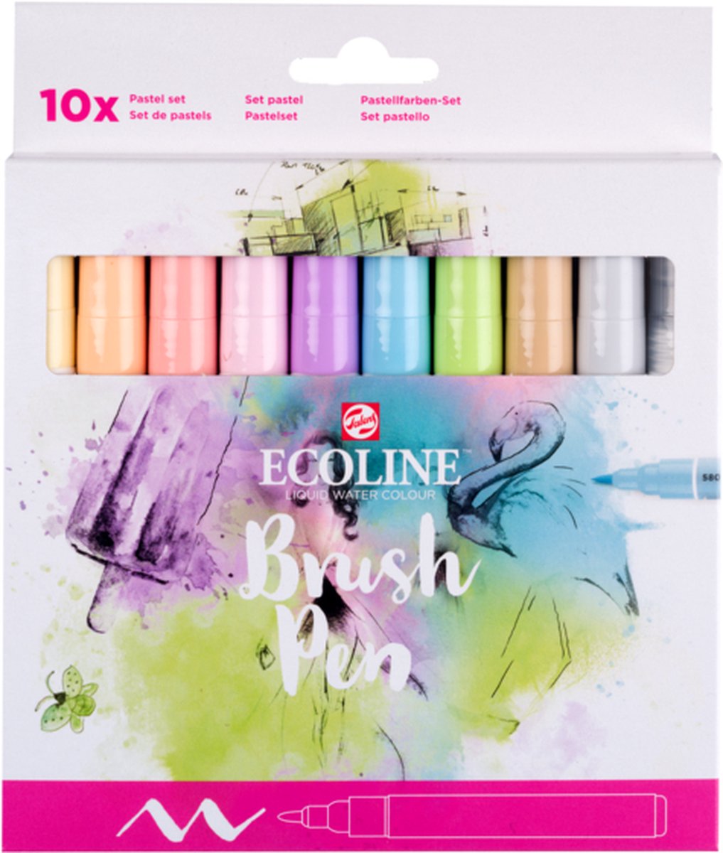 TALENS Ecoline brushpen pastel - 10st