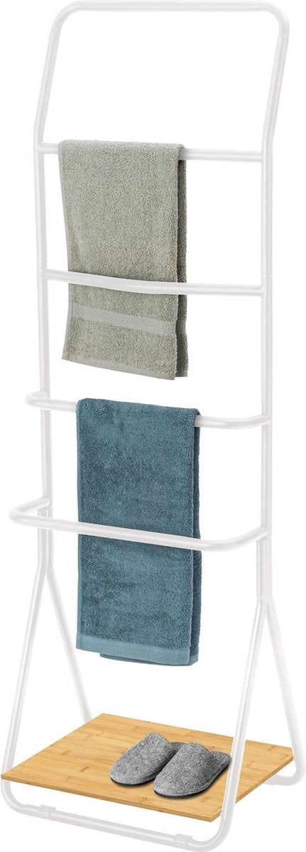Wenko VERONA - Handdoekhouder - wit afme ting 40x51x156.5cm - legplank onderaan
