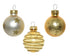Kerstballen glas glans/mat mix 3cm - parel/goud 9st.