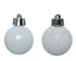 Kerstballen kunststof mat/glitter mix 3cm - winterwit 14st.