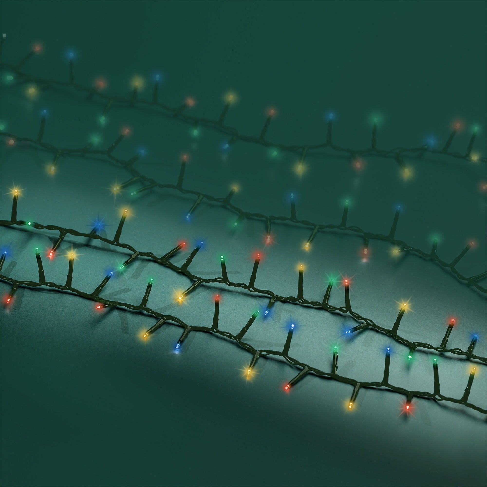 Lumineo LED compact twinkel 1600cm 750L - groen/multi - kerstverlichting