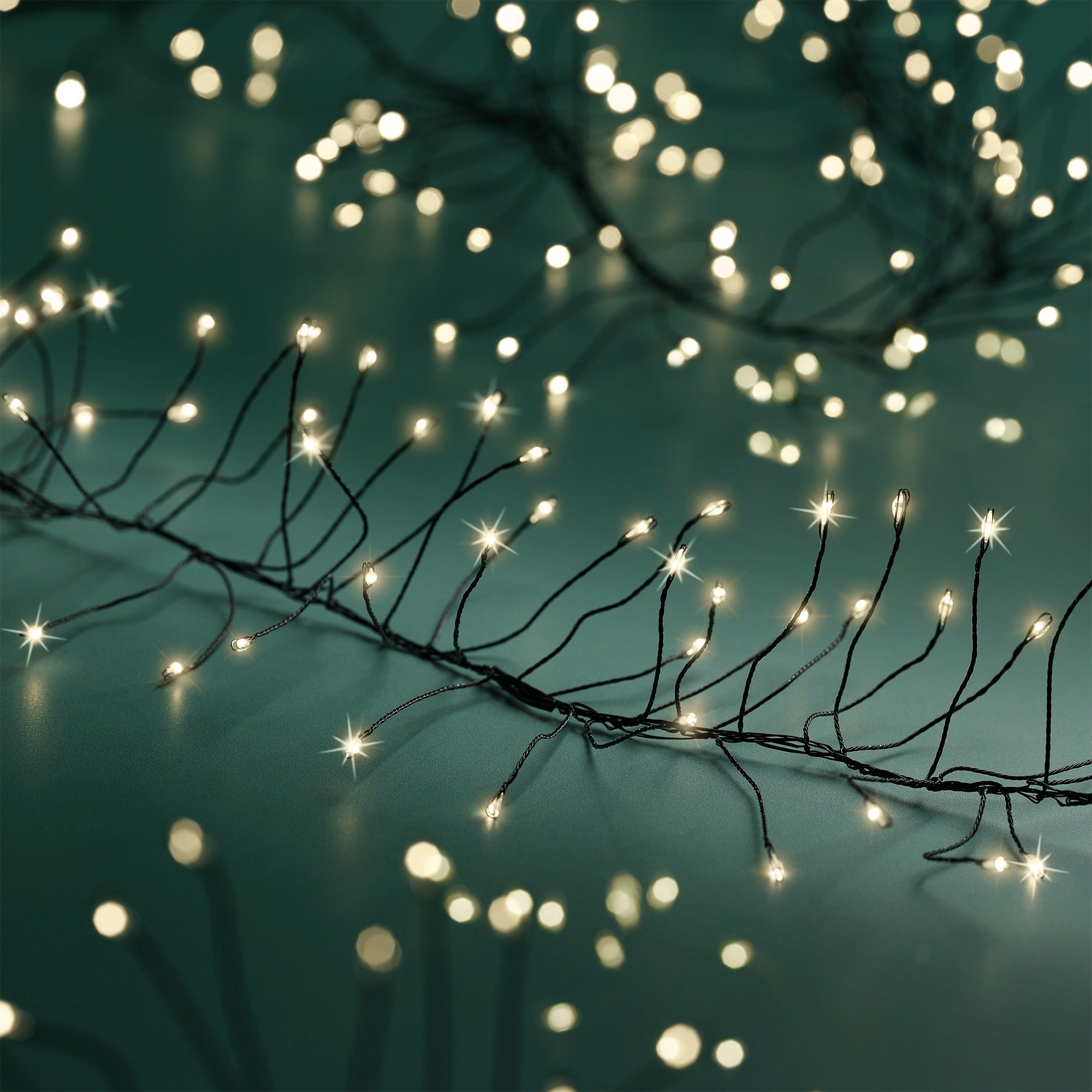 Lumineo micro LED cluster twinkel 300cm - 480L - zwart/warm wit - kerstverlichting