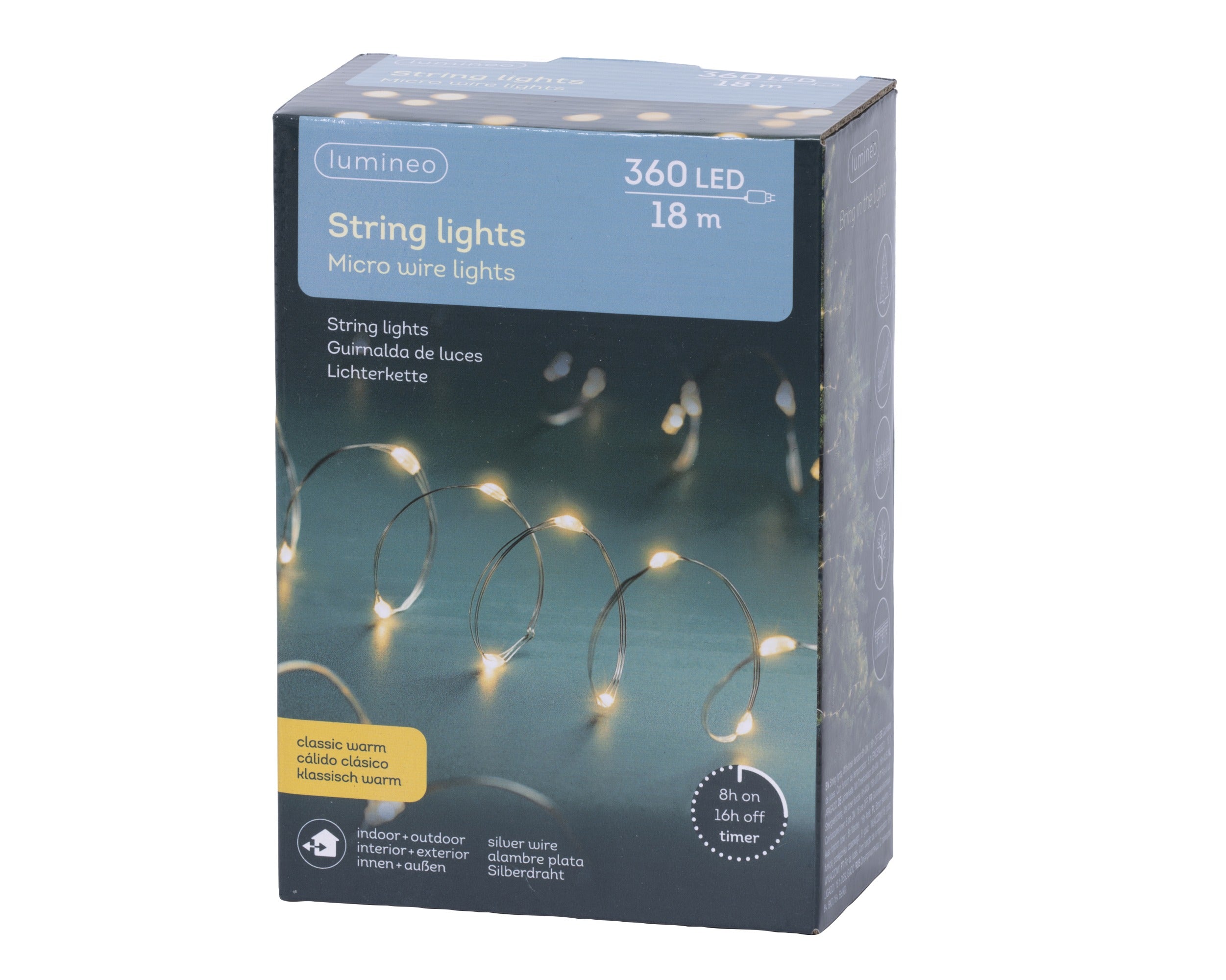 Lumineo micro LED stringlights 1795cm 360L - zilver/klassiek warm - kerstverlichting