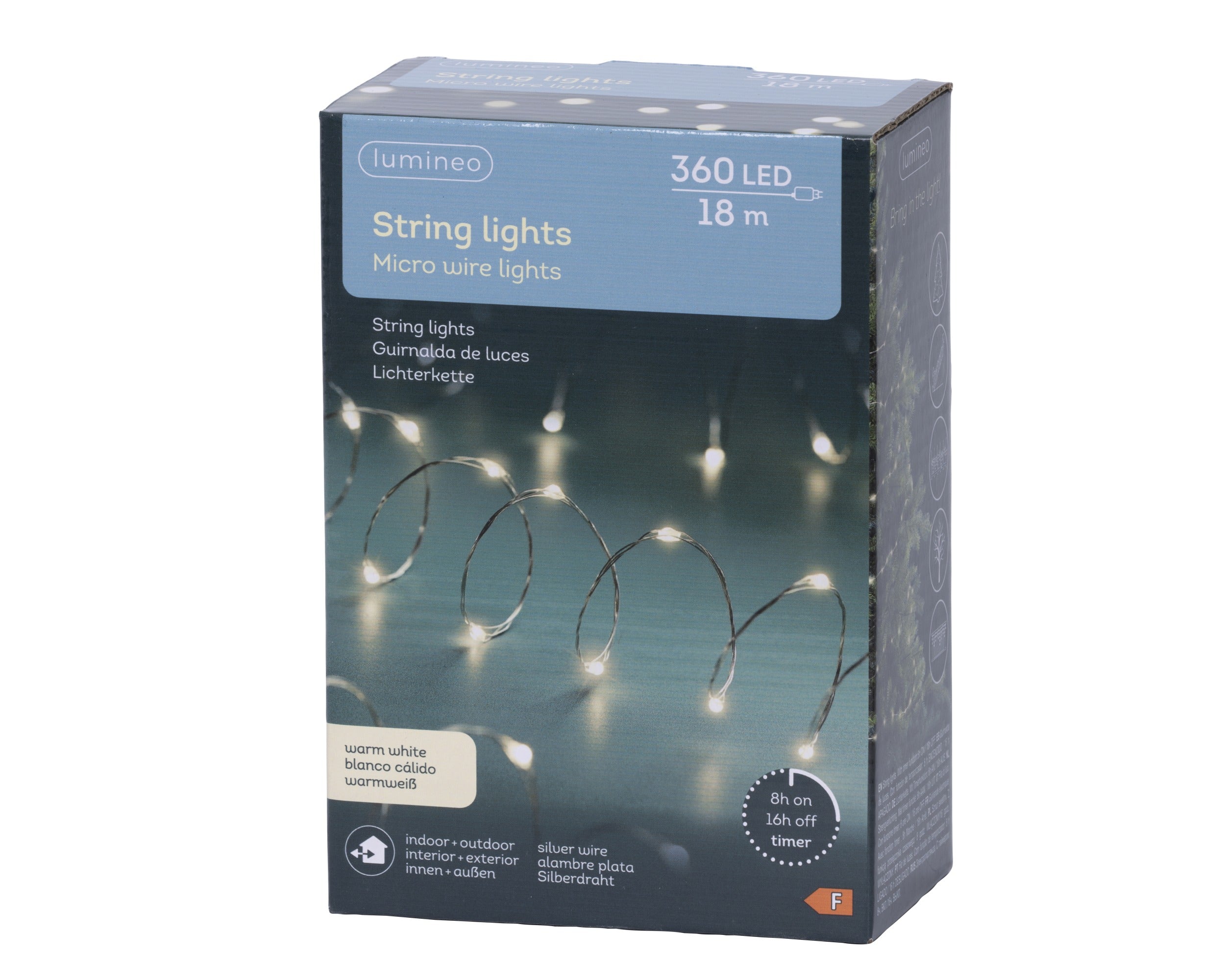 Lumineo micro LED stringlights 1795cm 360L - zilver/warm wit - kerstverlichting